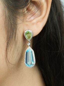 Avyana - Blue Ocean Cz Dangler Earrings