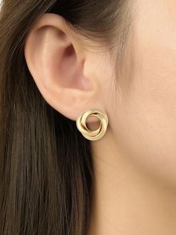 I Jewels - Stylish Gold Plated Stud Gold Earrings
