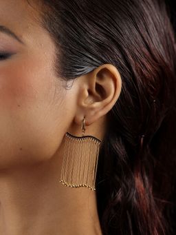 The Bling Girll - Ethnic Gold-Plated Artificial Drop Earrings
