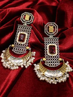 Spring Soul - Silver Gold Mesh Chandbalis