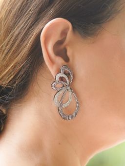 Kraft Smiths - Pink and Silver Stone Studded Earrings