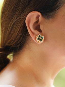 Kraft Smiths - Green Pearl Stud Earrings