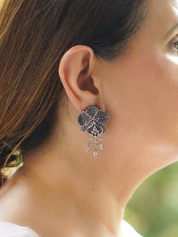 Kraft Smiths - Midnight Bloom Crystal Drop Earrings