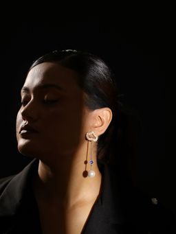 The Bling Girll - Ethnic Gold-Plated Artificial Drop Earrings