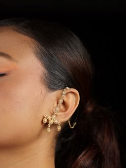 The Bling Girll - Traditional Gold-Toned Chandbali Earrings
