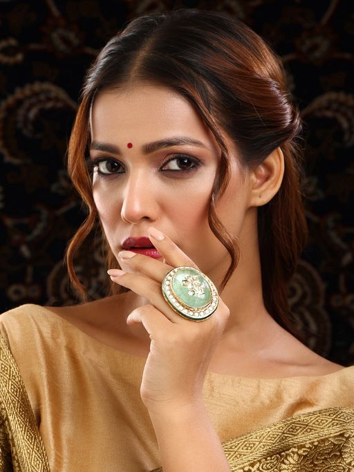 Ruby Raang Studio Kundan and Stone Ring