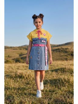 TINY GIRL - Barbie Hooded Denim Shirt Dress with Waist Belt Detail