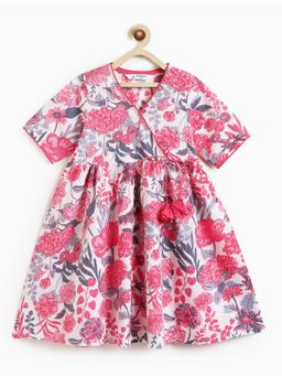 Campana - Girls Nihira Pure Cotton Kantha Floral Printed Flared Kurta