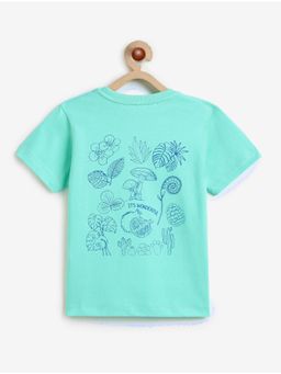 Campana - Boys Pure Cotton Nature Printed T-Shirt - Aqua Blue