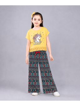 PLUM TREE - Girls Premium Cotton Top with lace and Straight Leg Pant