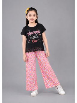PLUM TREE - Girls Premium Cotton Top with lace and Straight Leg Pant