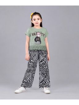 PLUM TREE - Girls Premium Cotton Top with lace and Straight Leg Pant