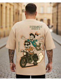 Bewakoof - Ginger Root Brown Graphic Printed Oversized Plus Size T-Shirt
