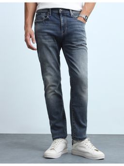 Flying Machine - Freddie Slim Fit Whiskered Blue Jeans
