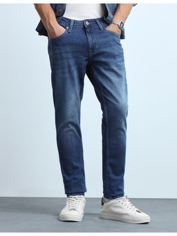 Flying Machine - Jackson Skinny Fit Whiskered Blue Jeans