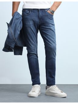 Flying Machine - Jackson Skinny Fit Whiskered Blue Jeans