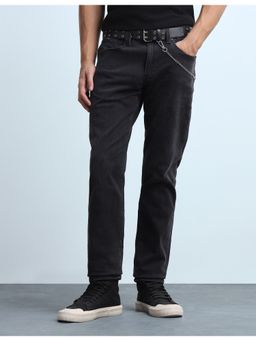 Flying Machine - Freddie Slim Straight Fit Stone Washed Black Jeans