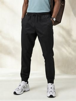 DaMENSCH - Black Microfibre Solid Joggers