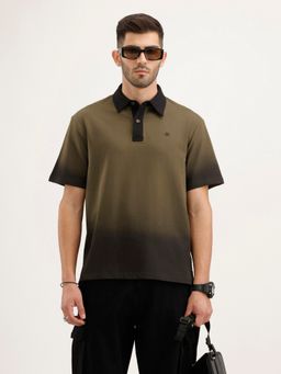 WROGN - Olive Pure Cotton Ombre Polo T-Shirt
