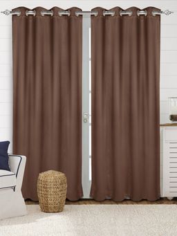 Saral Home - Saralhome Blackout Velvet Long Door Curtain 1pc Brown (4x9 Feet)