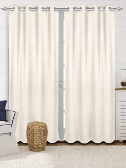 Saral Home - Saralhome Blackout Velvet Long Door Curtain 1pc Ivory (4x9 Feet)