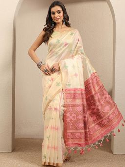 Libas - Woven Design Silk blend Saree With Unstitched Blouse