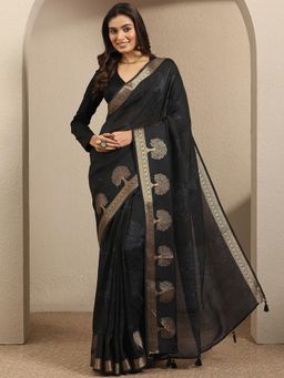 Libas - Silk blend Embellished Saree With Unstitched Blouse