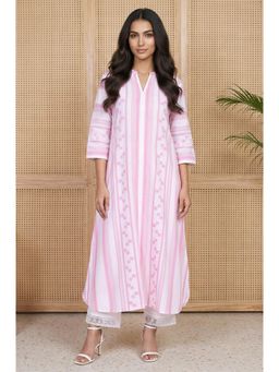 Aurelia - Womens Pink Pure Cotton Straight Kurta