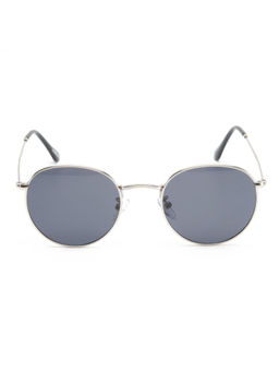 Intellilens - Round 100% UV Protect HD Vision Sunglasses Silver and Grey