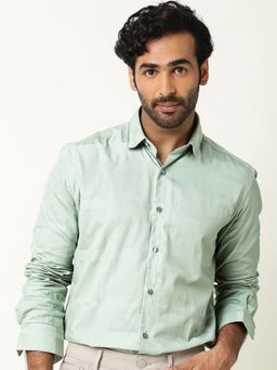 Rare Rabbit - Boxline-3 Green Shirt