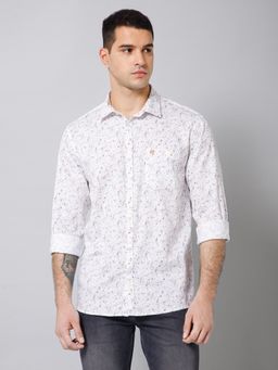 Cantabil - Men Casual White Full Sleeves Shirt
