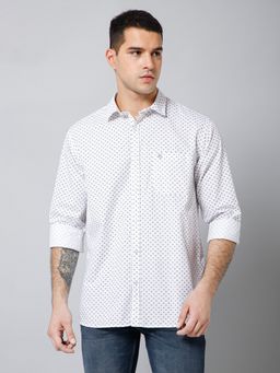 Cantabil - Men Casual White Full Sleeves Shirt