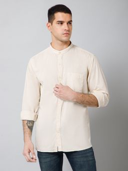 Cantabil - Men Casual Beige Full Sleeves Shirt