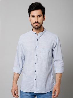 Cantabil - Men Casual Full Sleeves Blue Shirt