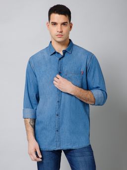 Cantabil - Men Casual Blue Full Sleeves Shirt