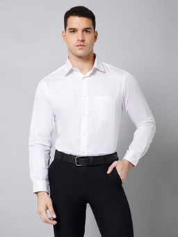 Cantabil - Men Party Wear White Full Sleeves Shirt