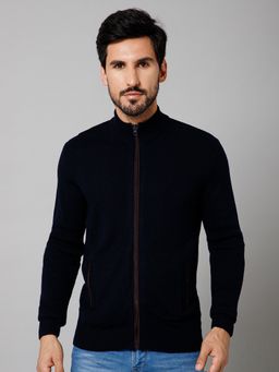 Cantabil - Men Casual Navy Blue Sweater