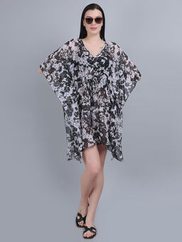 Mod & Shy - Black abstract printed kaftan Dress