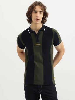 United Colors of Benetton - Regular Fit Polo Neck Striped T-Shirt