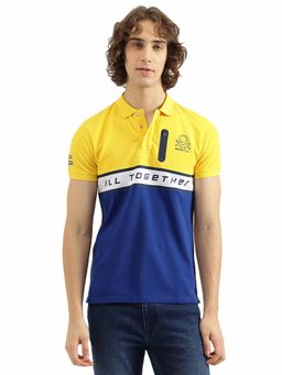 United Colors of Benetton - Regular Fit Polo Neck Colorblock T-Shirt