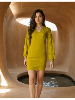 Naava - Green Handwoven Cyber Dress