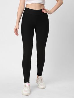 R&B - Women Black Skinny Solid Leggings