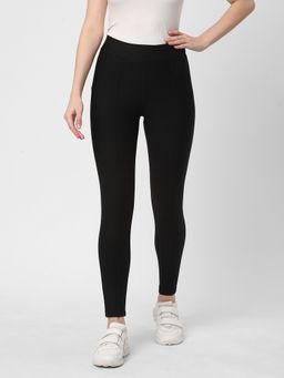 R&B - Women Black Skinny Solid Leggings