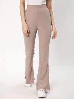 R&B - Women Pink Flared Solid Trouser