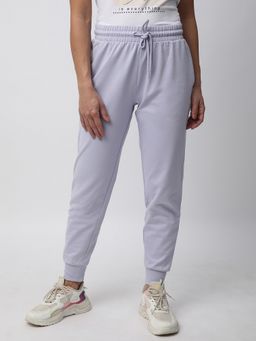 R&B - Women Lavender Tapered Solid Joggers