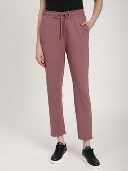 R&B - Women Mauve Cropped Solid Pant