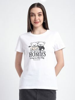 R&B - Women's White Graphic Regular T-Shirt