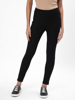 R&B - Women Black Skinny Solid Leggings