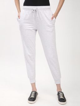 R&B - Women Grey Tapered Solid Joggers