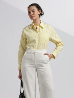 Calvin Klein - Striped Relaxed Fit Cotton Yellow Shirt
